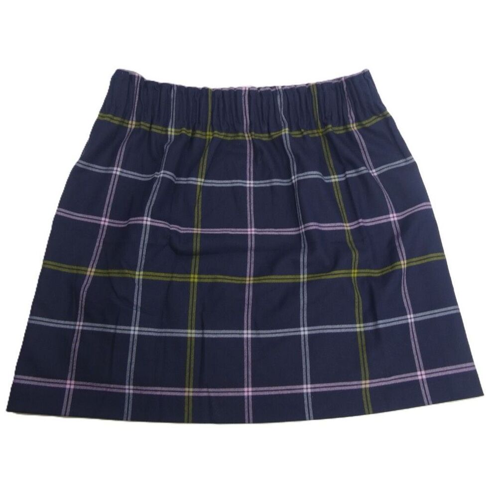 J.Crew Plaid Wool Blend Sz 12 Skirt Elastic Waist